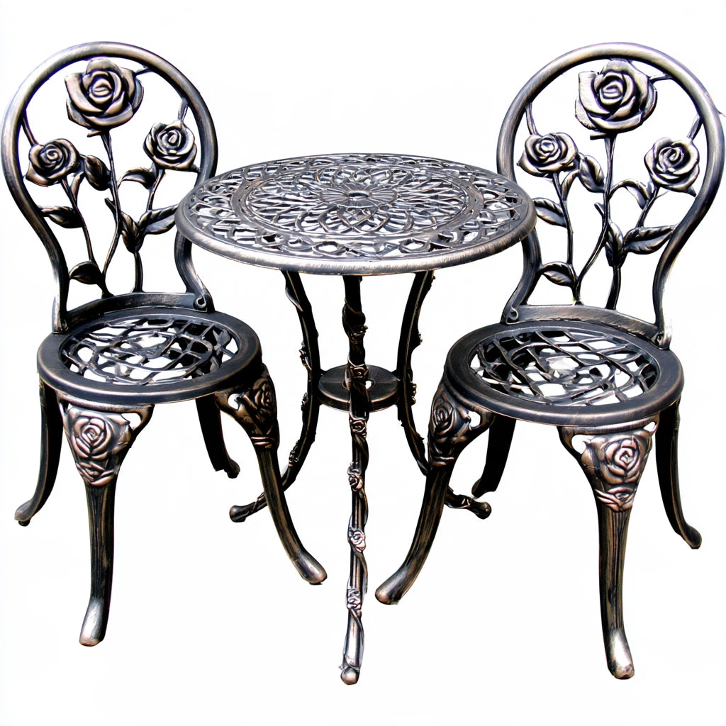Set tavolo e sedie da giardino, colore grigio